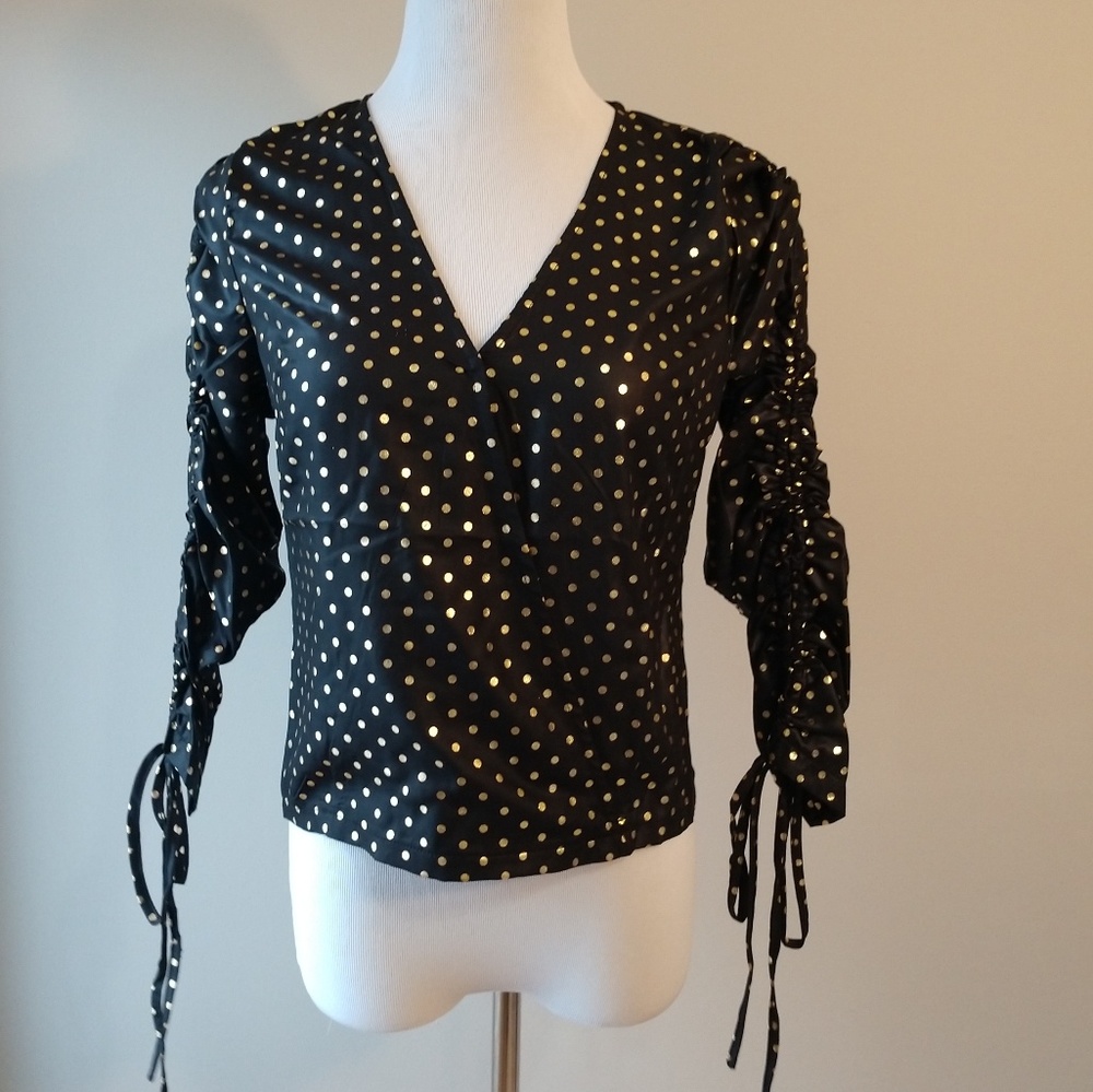 Black and Gold Polka Dot Blouse